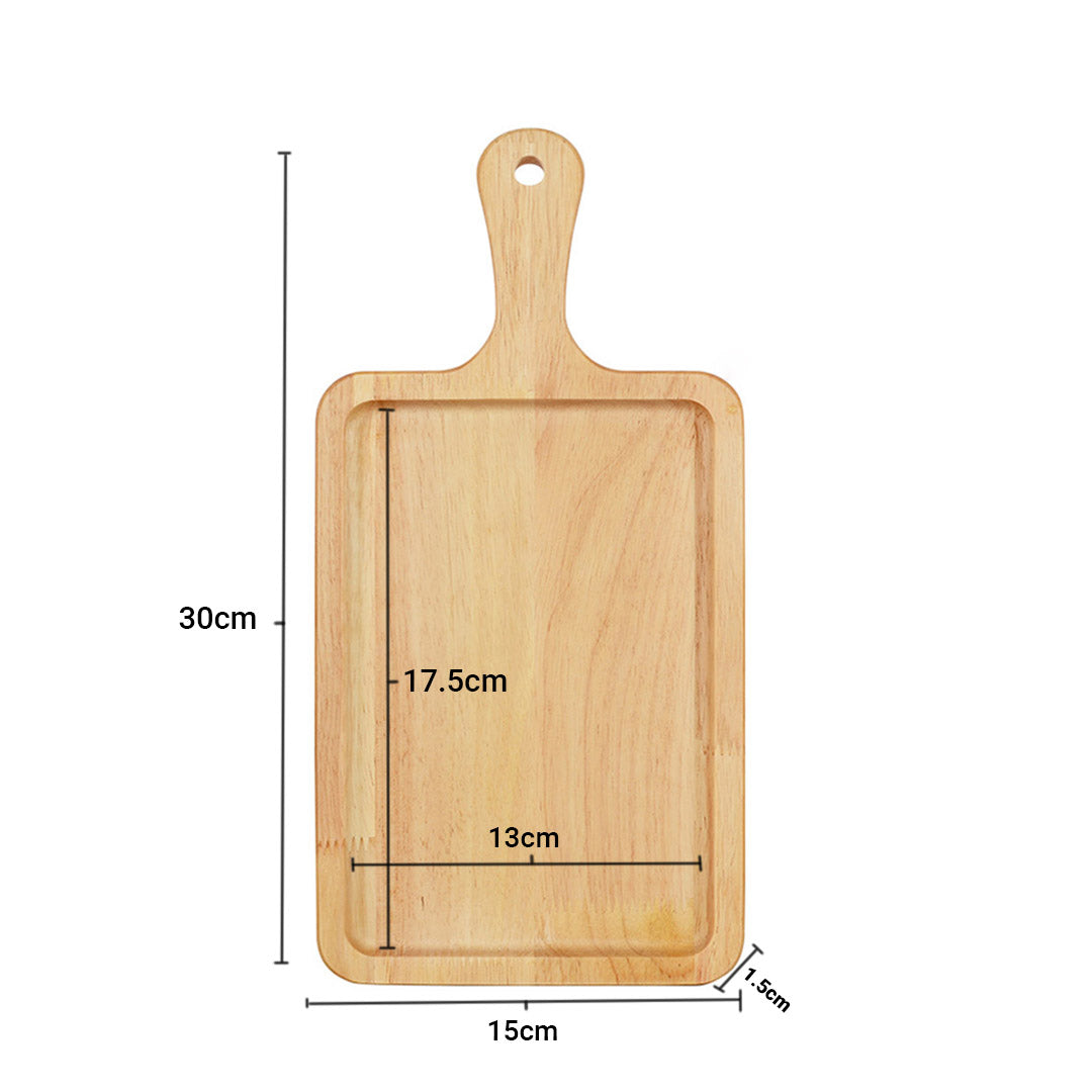 NNEAGS 30cm Rectangle Premium Wooden Oak Food Serving Tray Charcuterie Board Paddle Home Decor