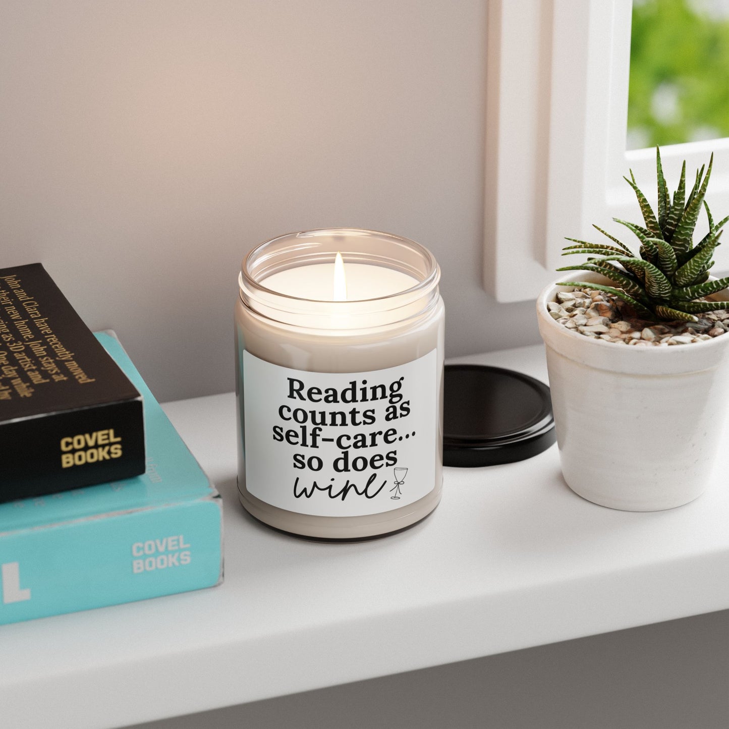 Reading Counts as Self-Care Soy Candle — 9oz Scented Candle ("Reading counts as self-care... so does wine")