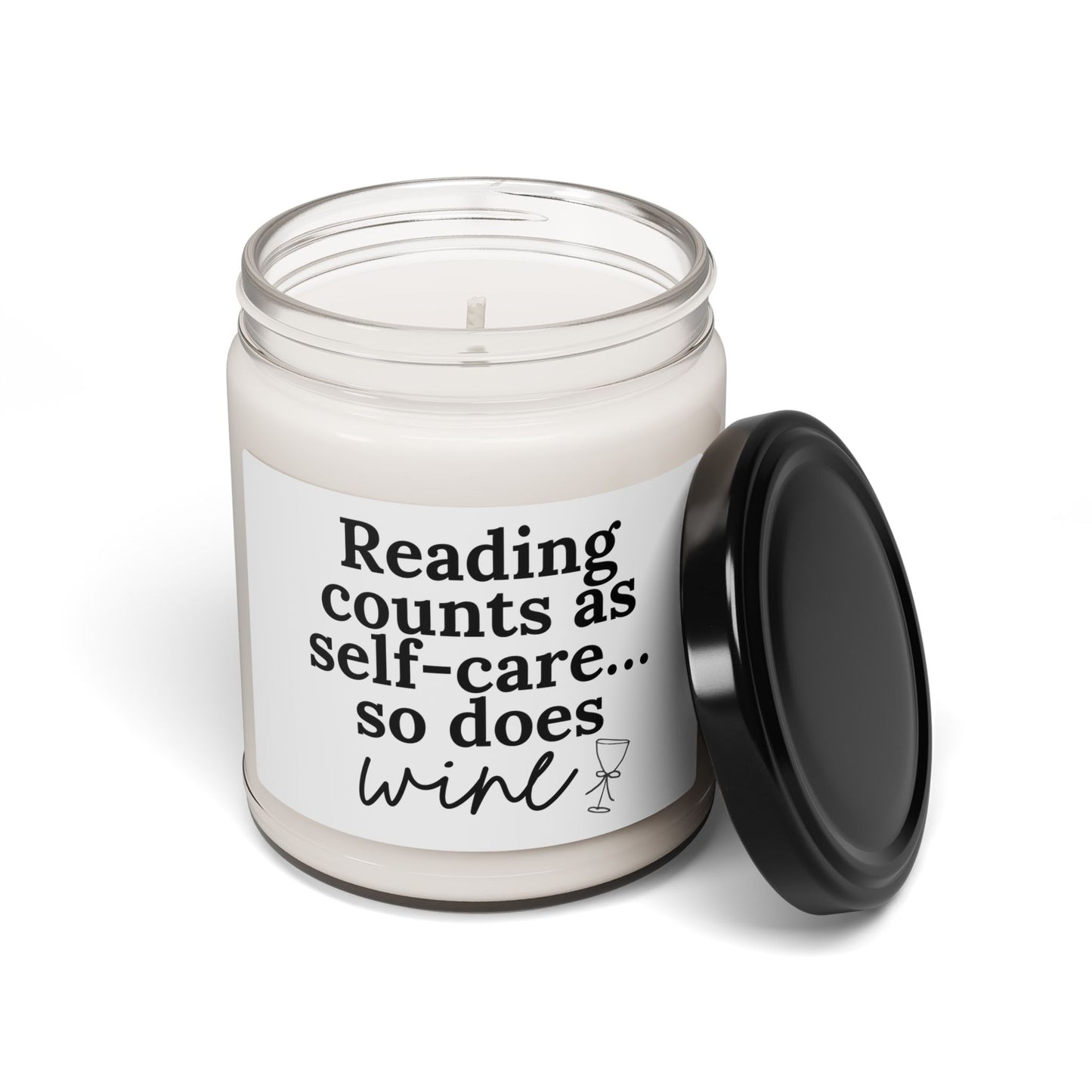 Reading Counts as Self-Care Soy Candle — 9oz Scented Candle ("Reading counts as self-care... so does wine")
