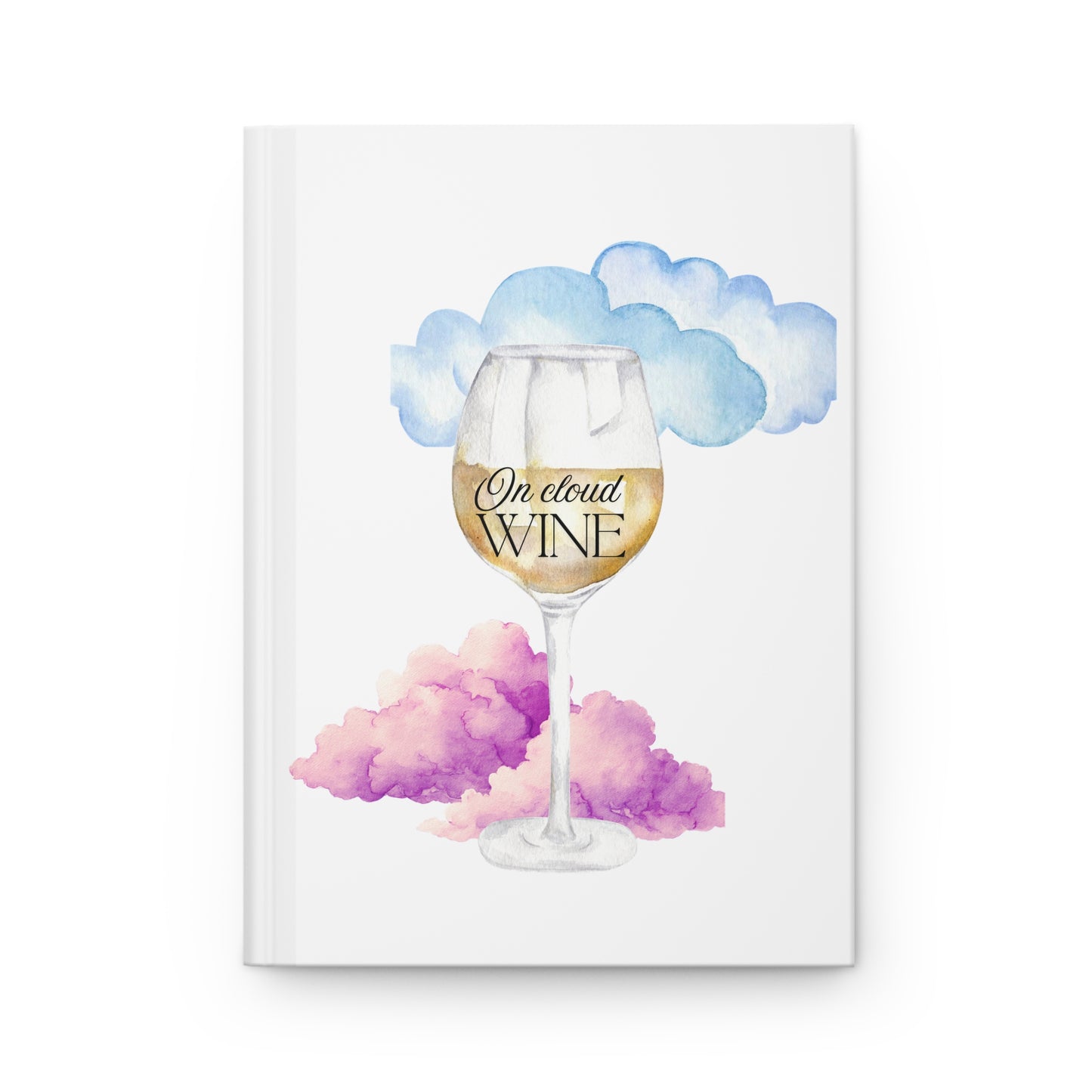Hardcover Journal – "On Cloud Wine" Watercolor Wine Glass Notebook
