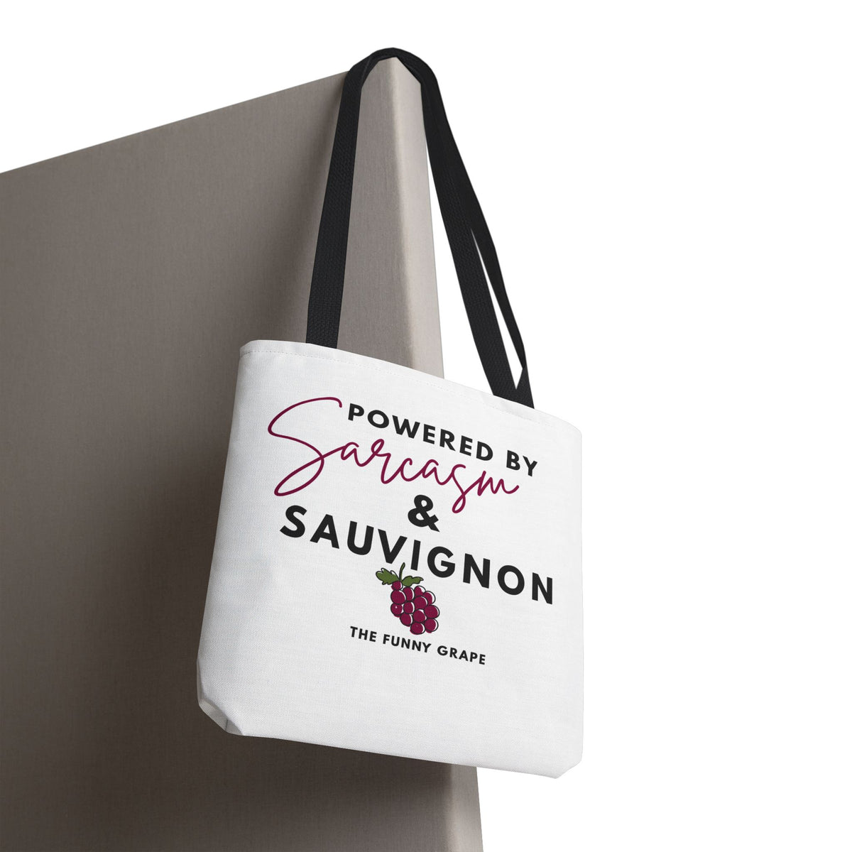 Powered by Sarcasm & Sauvignon Tote Bag | The Funny Grape