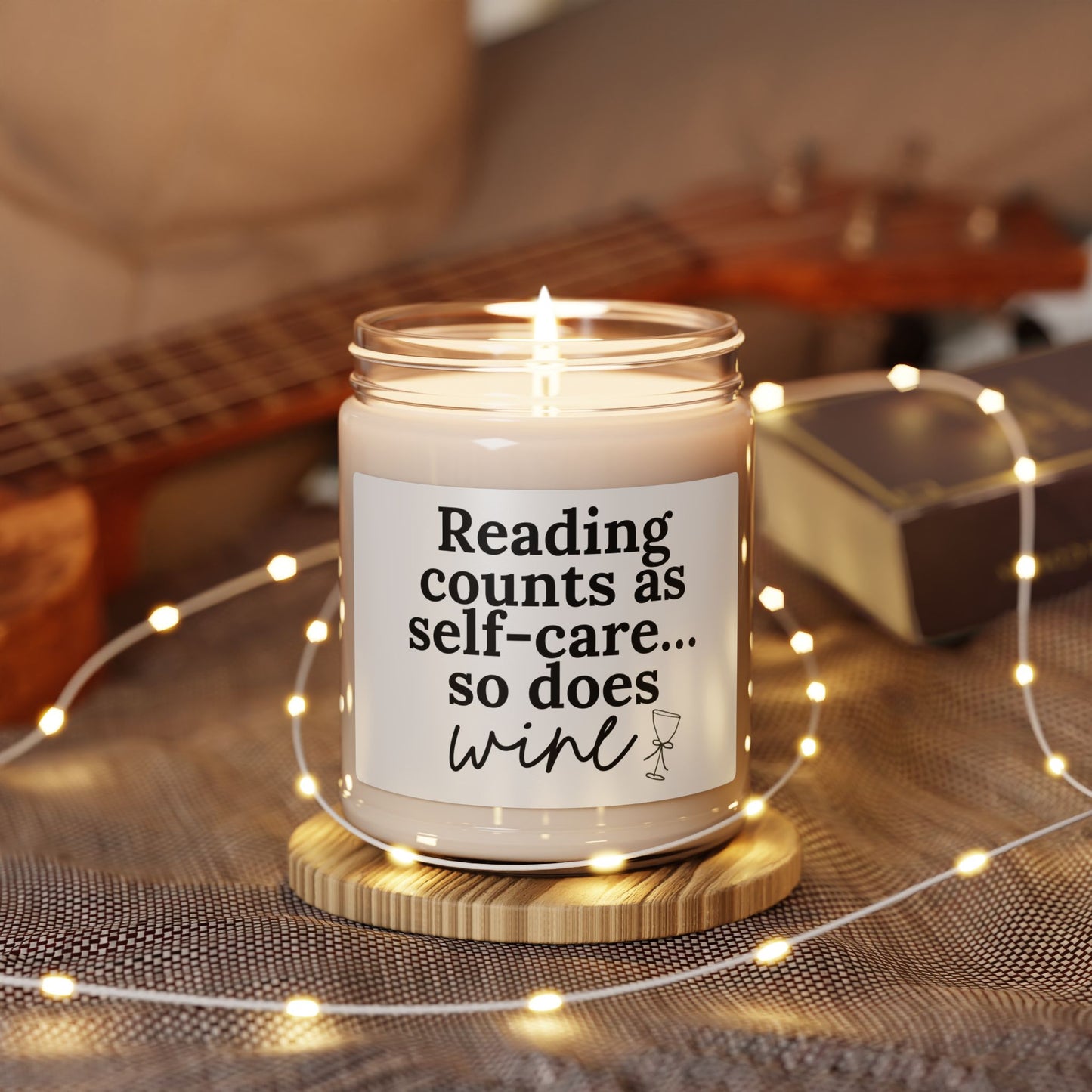 Reading Counts as Self-Care Soy Candle — 9oz Scented Candle ("Reading counts as self-care... so does wine")