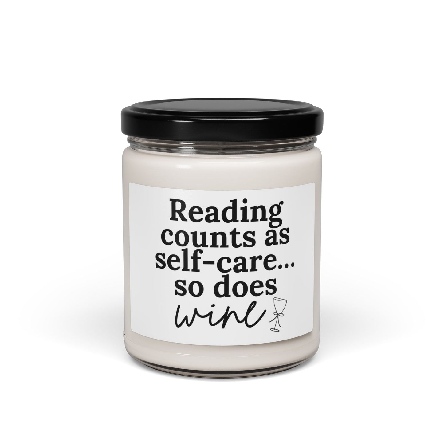 Reading Counts as Self-Care Soy Candle — 9oz Scented Candle ("Reading counts as self-care... so does wine")