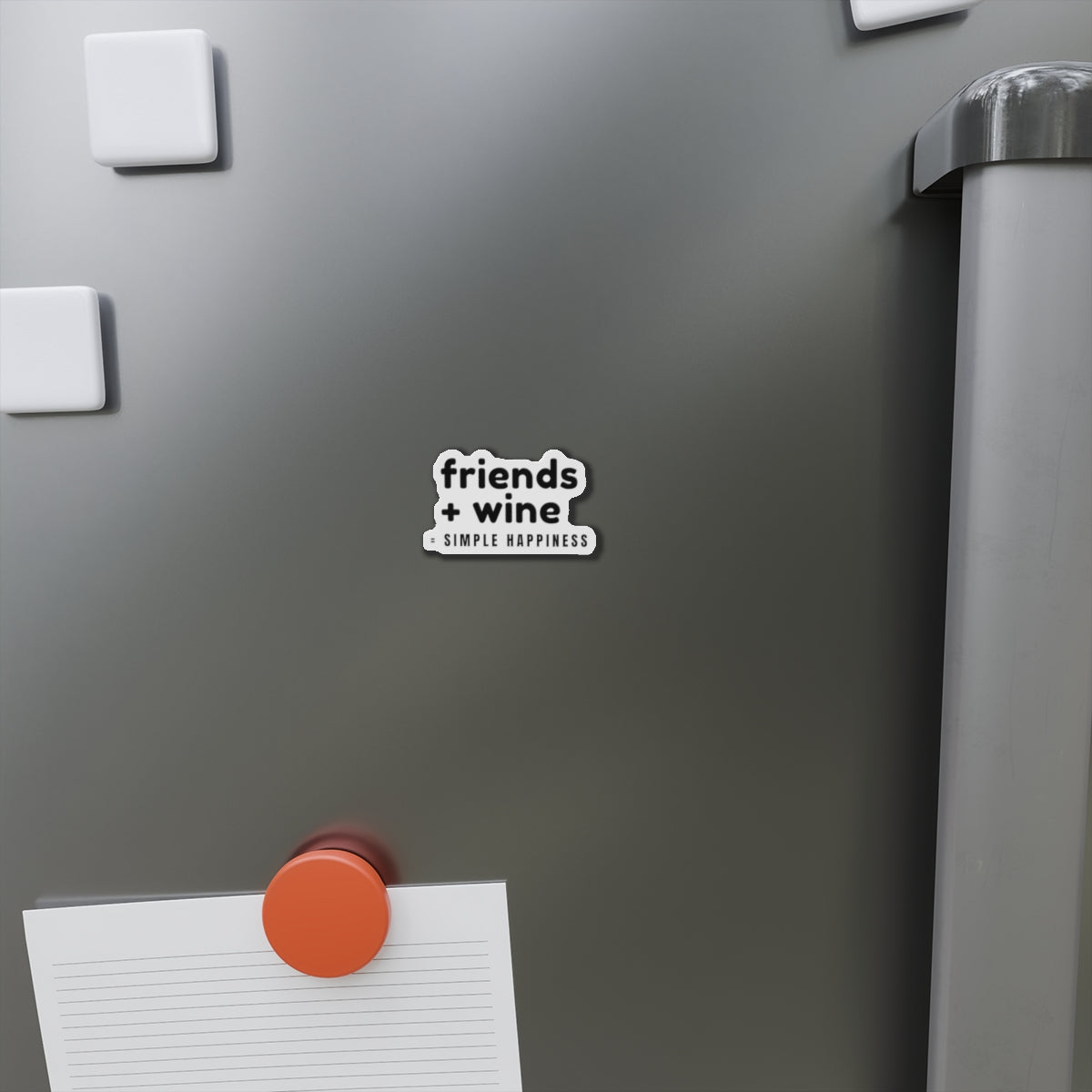 Friends + Wine Simple Happiness Die-Cut Magnet | The Funny Grape