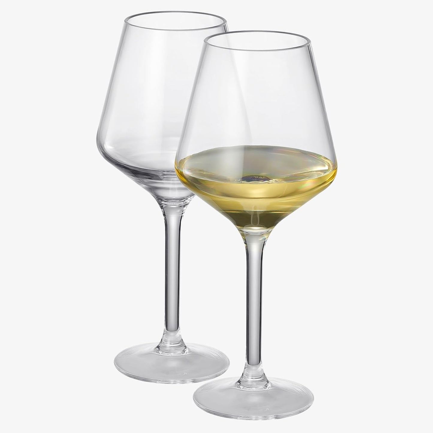 Unbreakable Stemmed Wine Glasses, Tritan Acrylic | Set of 2 | European Style Crystal Drinkware, 18oz-0