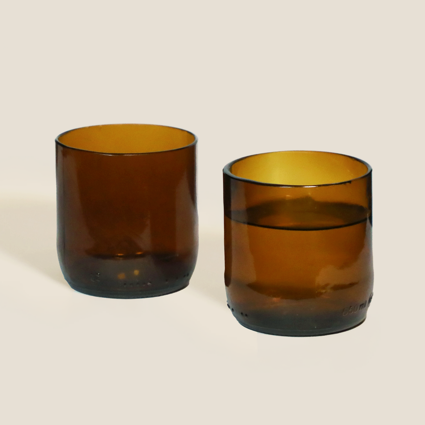 Amber Wine Bottle Drinking Glasses