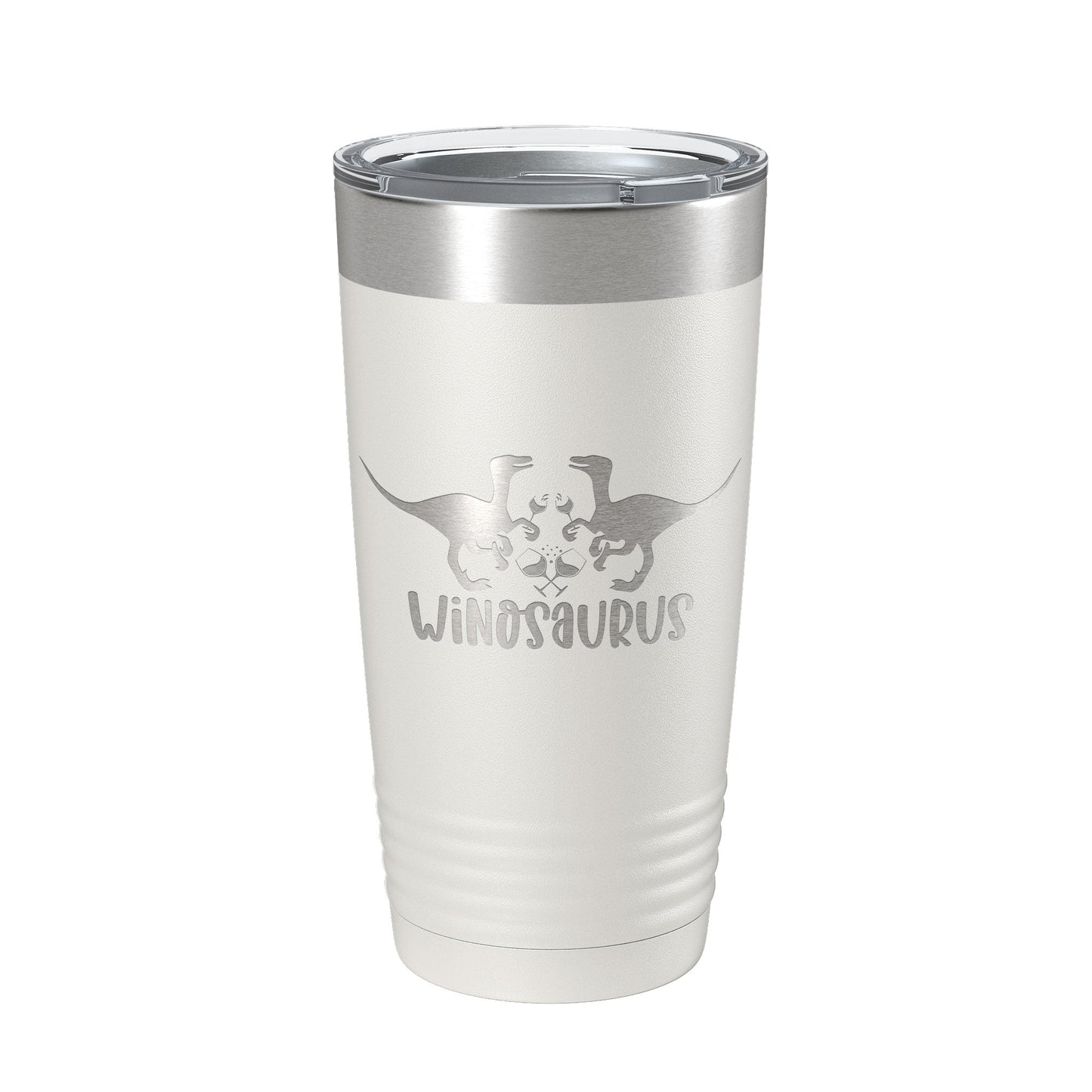 Winosaurus Tumbler Travel Mug Wine Dinosaur Funny Gift Insulated Laser Engraved Coffee Cup 20 oz-1
