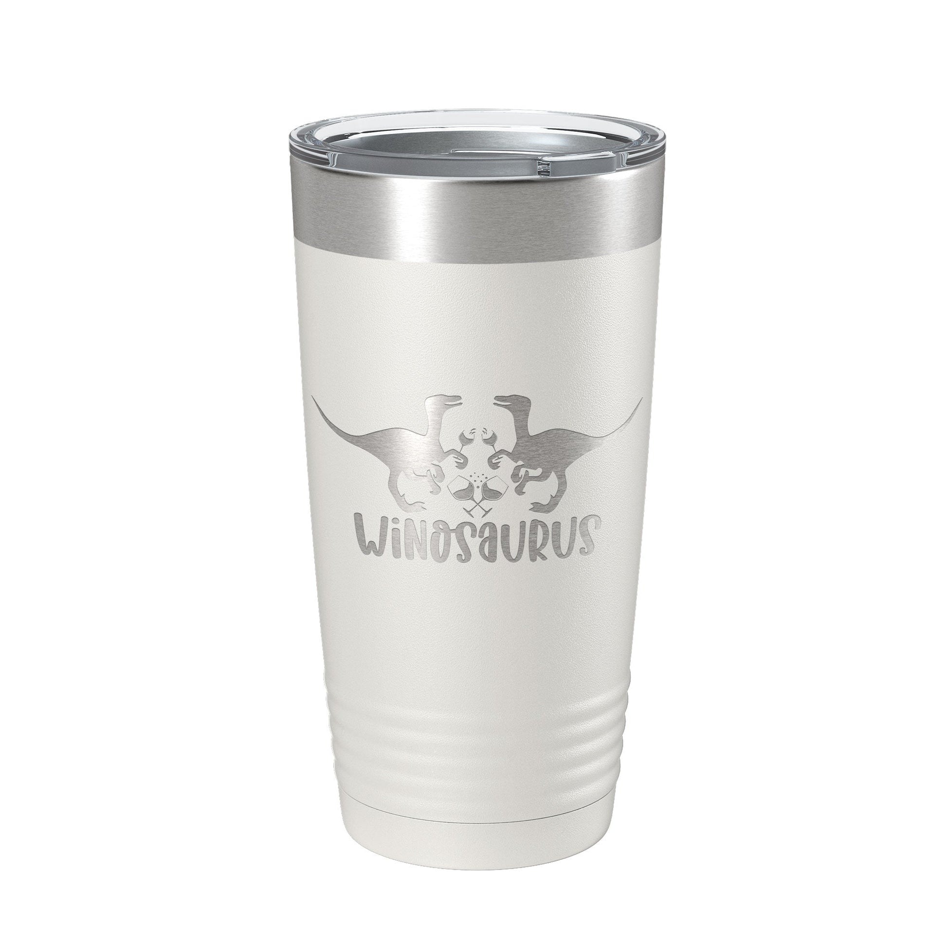 Winosaurus Tumbler Travel Mug Wine Dinosaur Funny Gift Insulated Laser Engraved Coffee Cup 20 oz-1