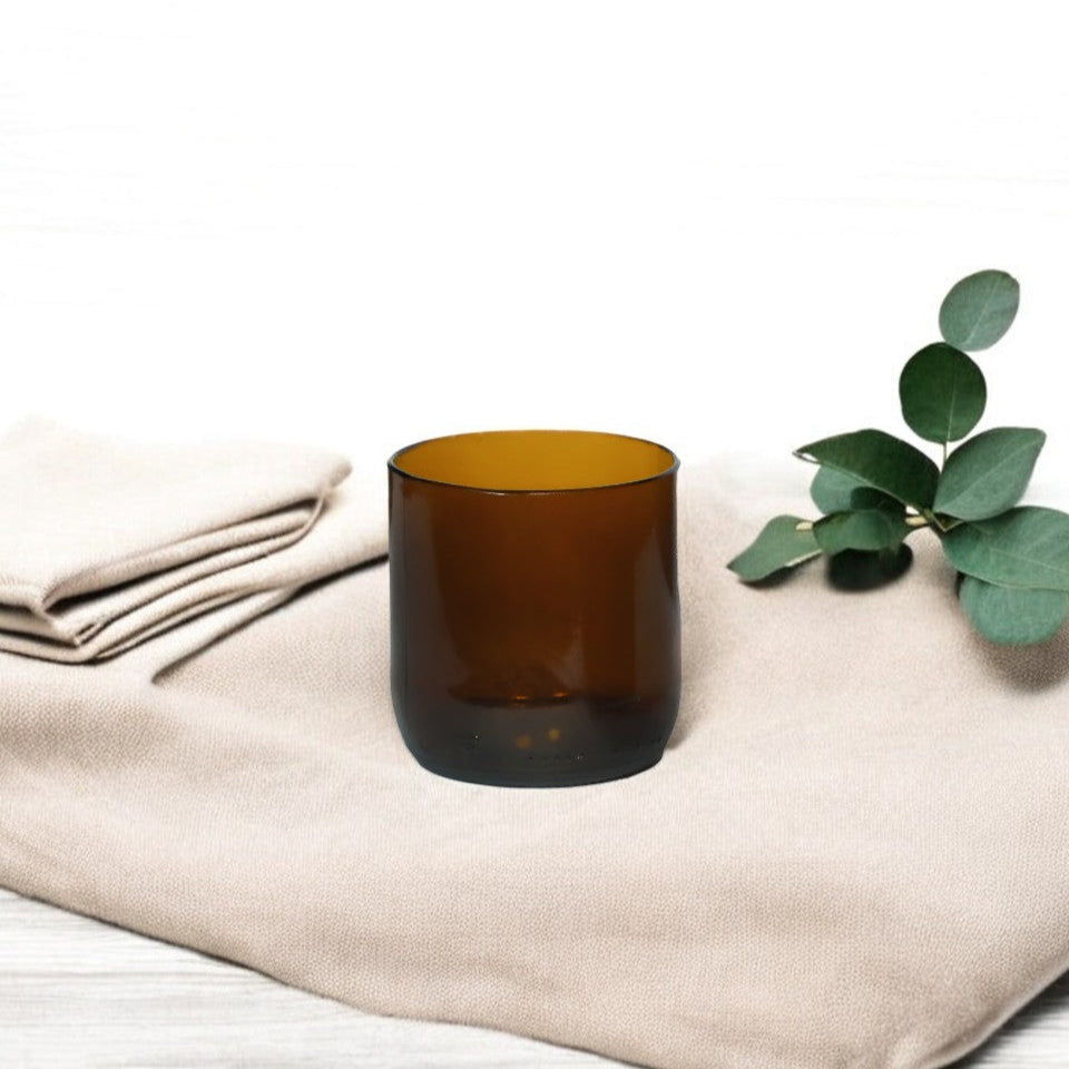 Amber Wine Bottle Drinking Glasses