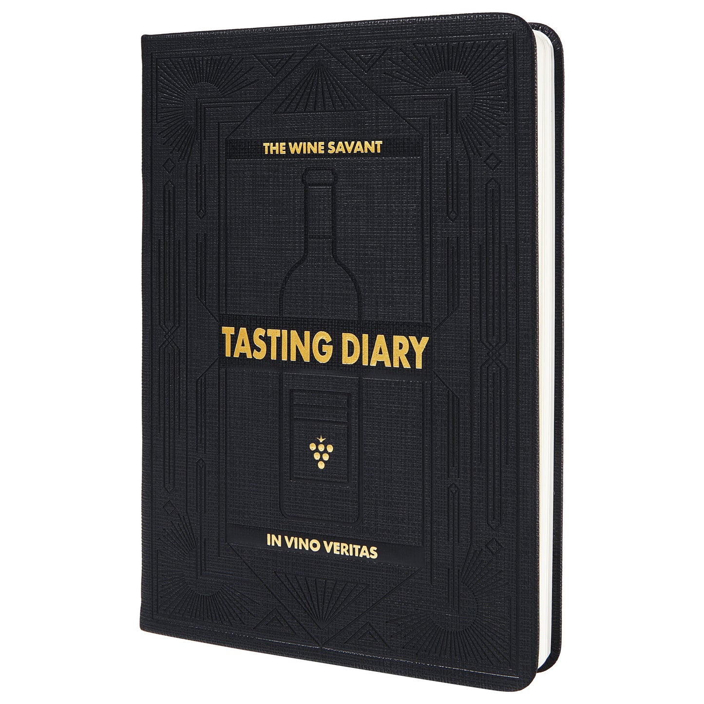Wine Folly Wine Journal Guided Wine Tasting Notes (5" x 7" B6 Notebook) - Features 4 Step Tasting Method, Wine Color Reference Card, and Page Marker (Black)