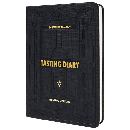 Wine Folly Wine Journal Guided Wine Tasting Notes (5" x 7" B6 Notebook) - Features 4 Step Tasting Method, Wine Color Reference Card, and Page Marker (Black)