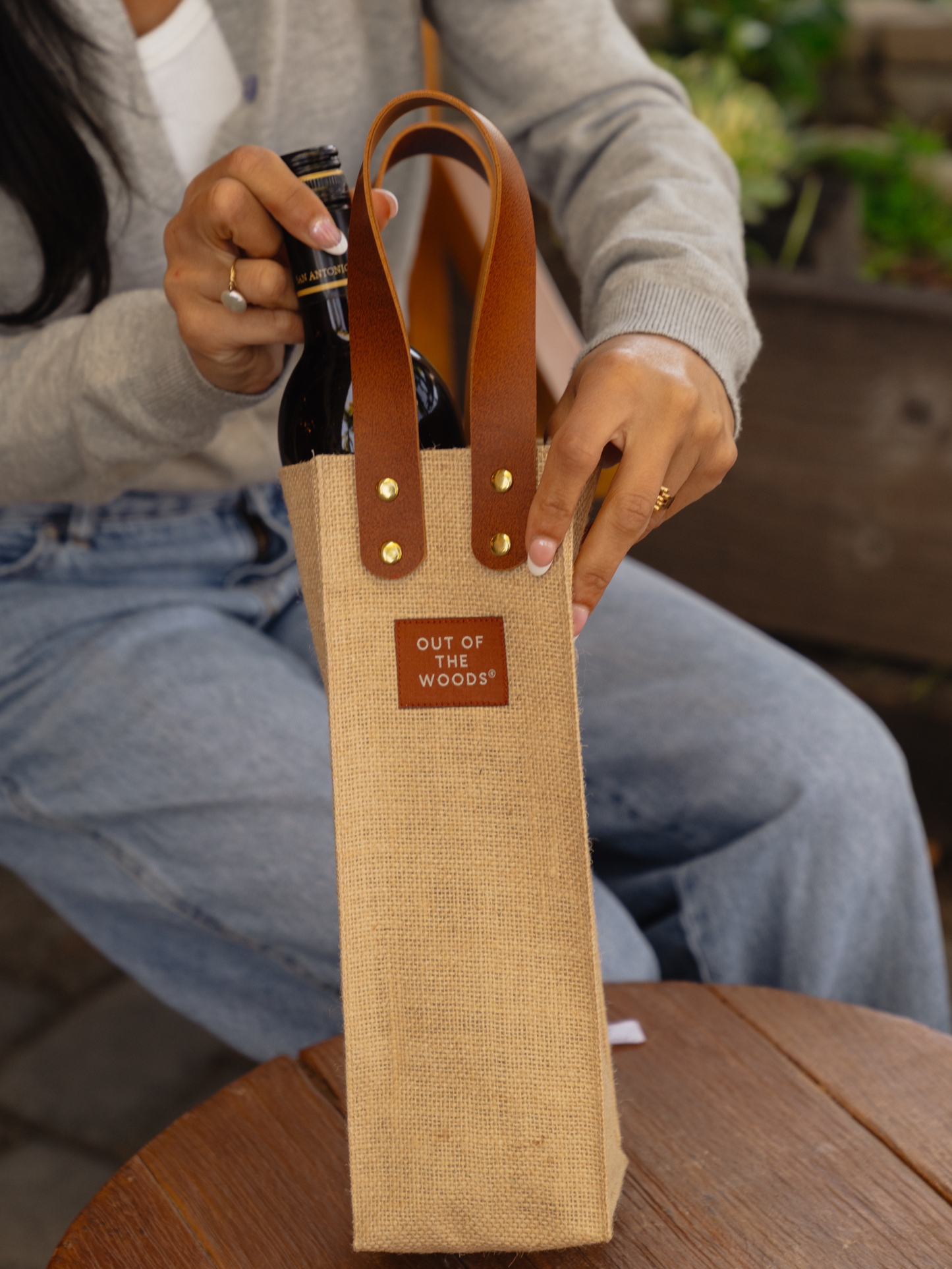 Jute Wine Tote
