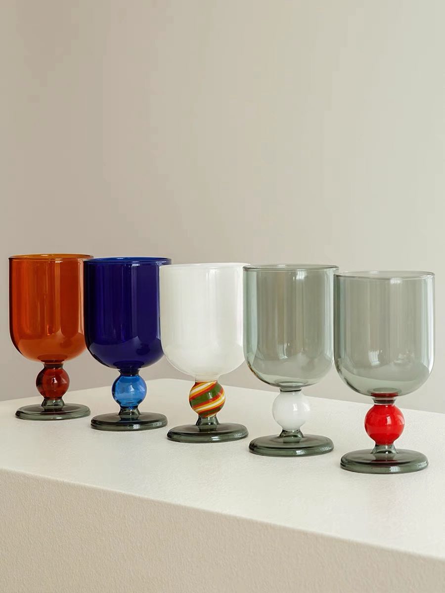 Gumballs Wine Glass - Eclectic Whimsical Coloured Cocktail Glasses