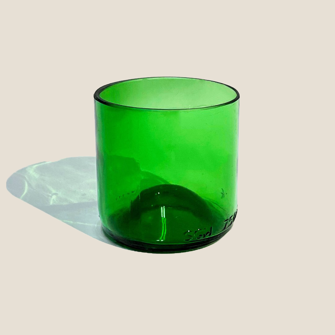 Green Wine Bottle Drinking Glasses