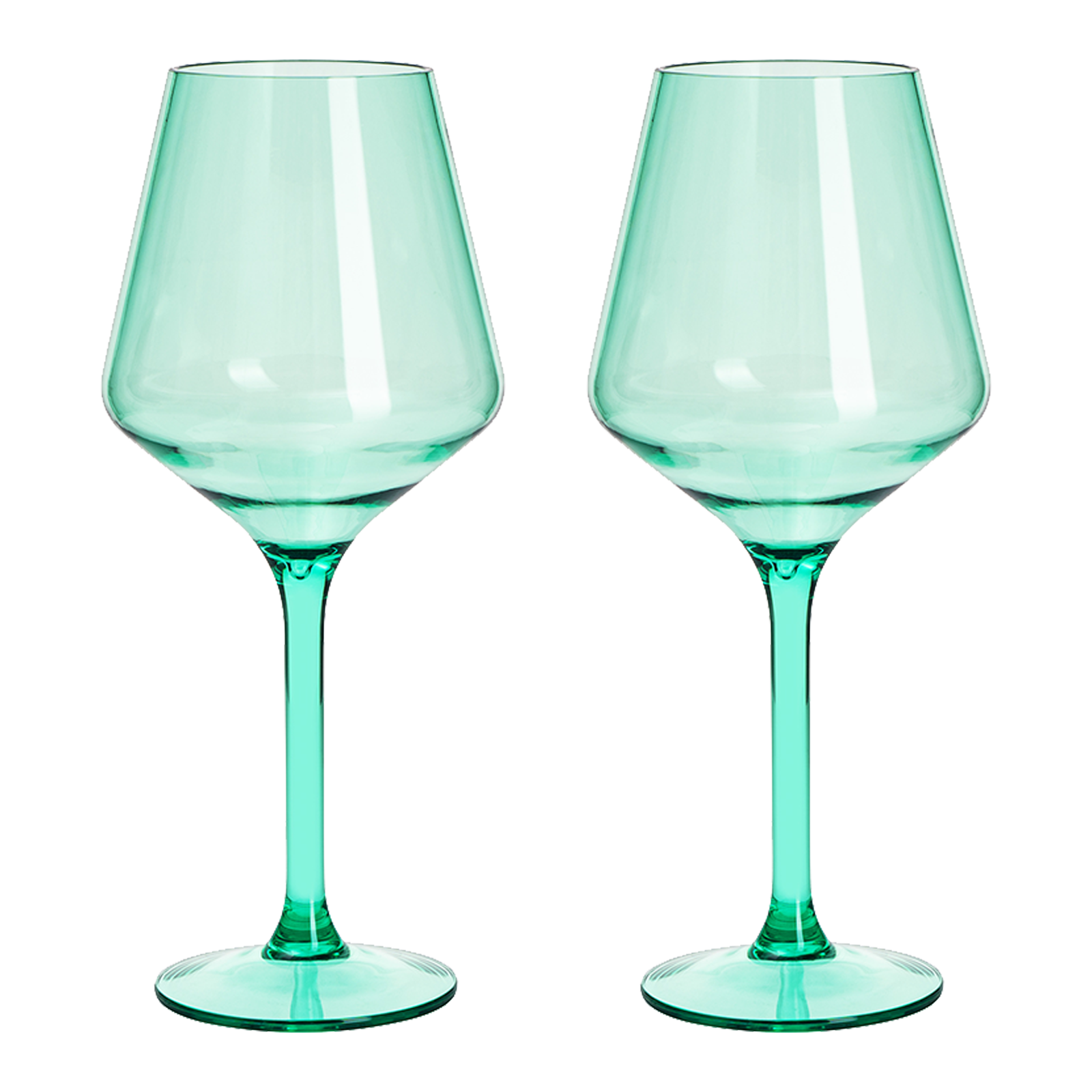 Floating Wine Glasses for Pool - Set of 2-15 OZ Shatterproof Poolside Wine Glasses, Tritan Plastic Reusable Stemware, Beach Outdoor Cocktail, Wine, Champagne, Water Glassware - Spring Summer (Green)-0